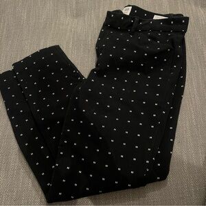 Gap Signature Skinny Ankle Black Polka Dot Pants Womens 6 Regular Stretch